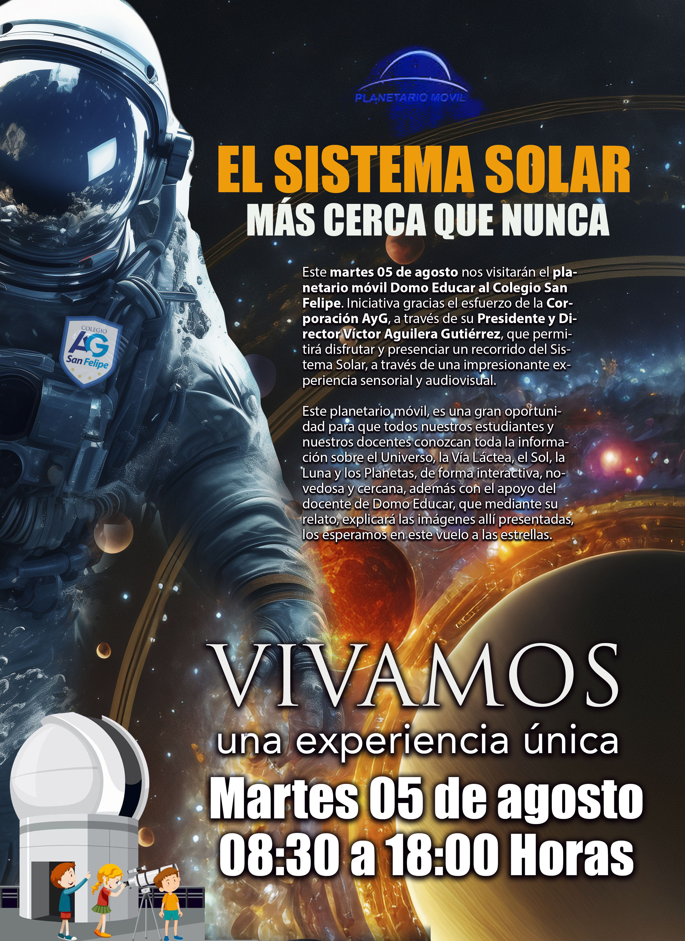 afiche domo del sistema solar